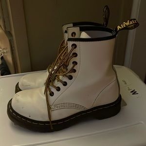 White dr. marten boots